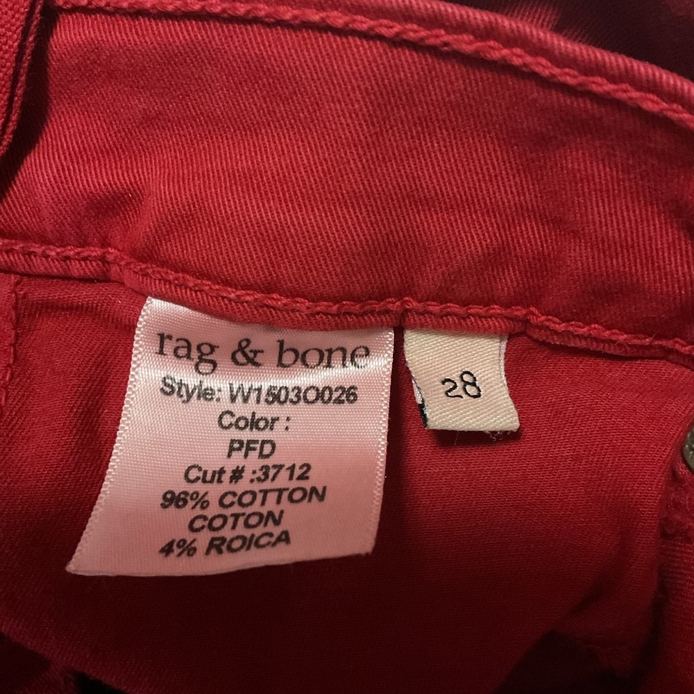 Rag & Bone Jean For Intermix Legging Skinny Jean Red - Picture 11 of 12